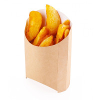 Коробка для картофеля фри FRY M, крафт, 80/110 x 54 x 68/111 мм (1/900)