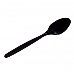 Ложка чайная пластиковая, одноразовая 12,5 см, черная (1/6000)